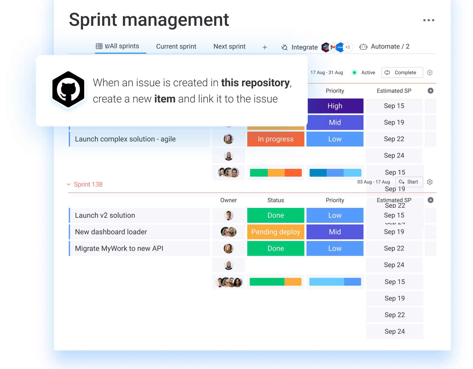 monday dev automations