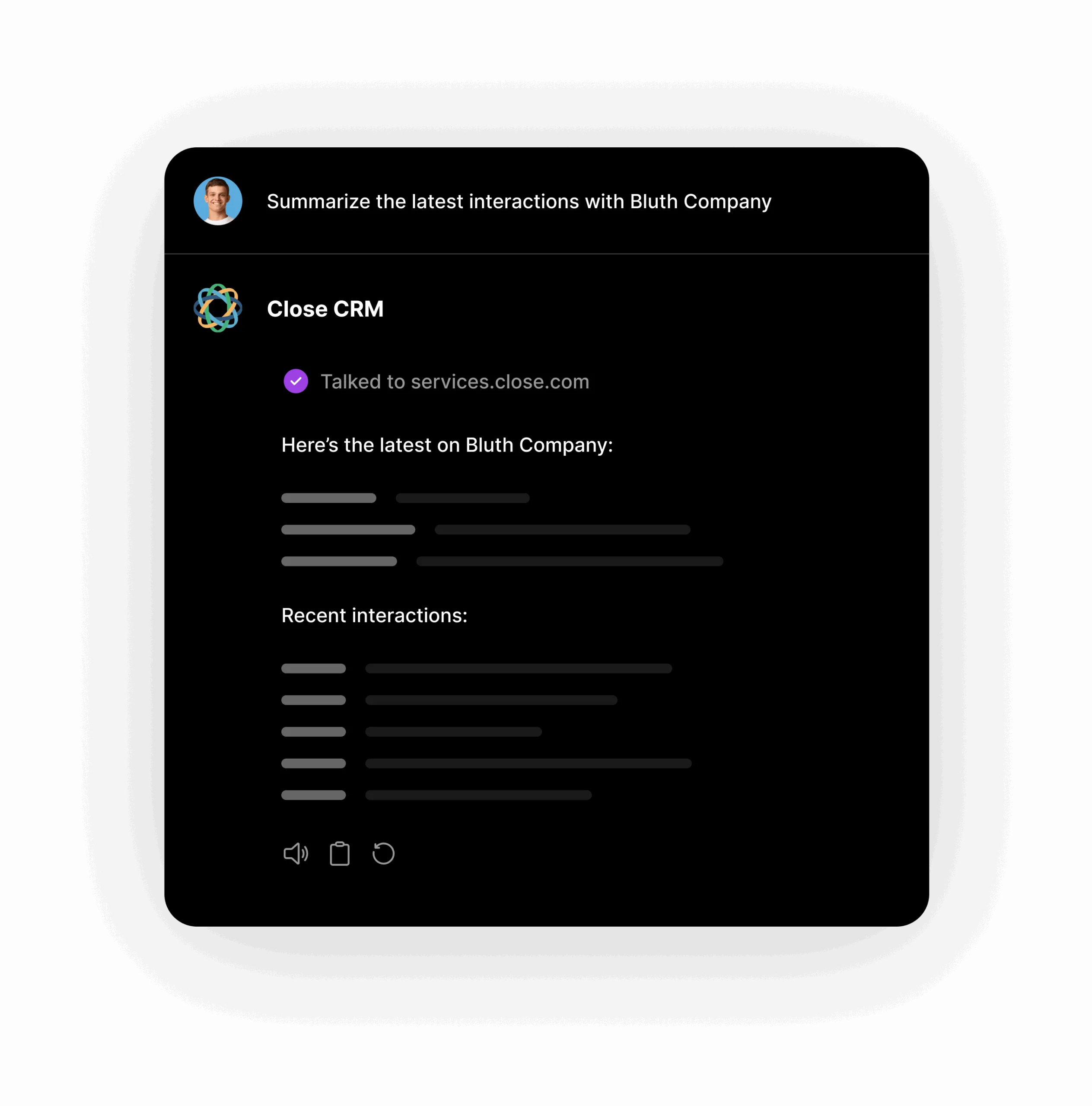 CRM AI assistant with close and b10